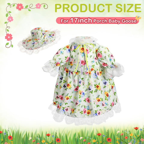 FuWeave spring porch goose outfit with hat and skirt for festive garden charm.