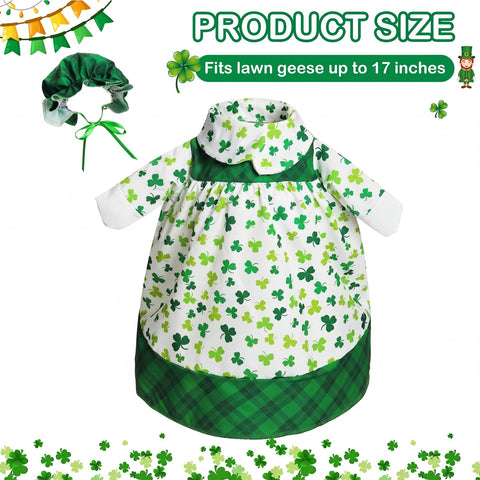FuWeave shamrock hat complements the outfit for festive yard decor.