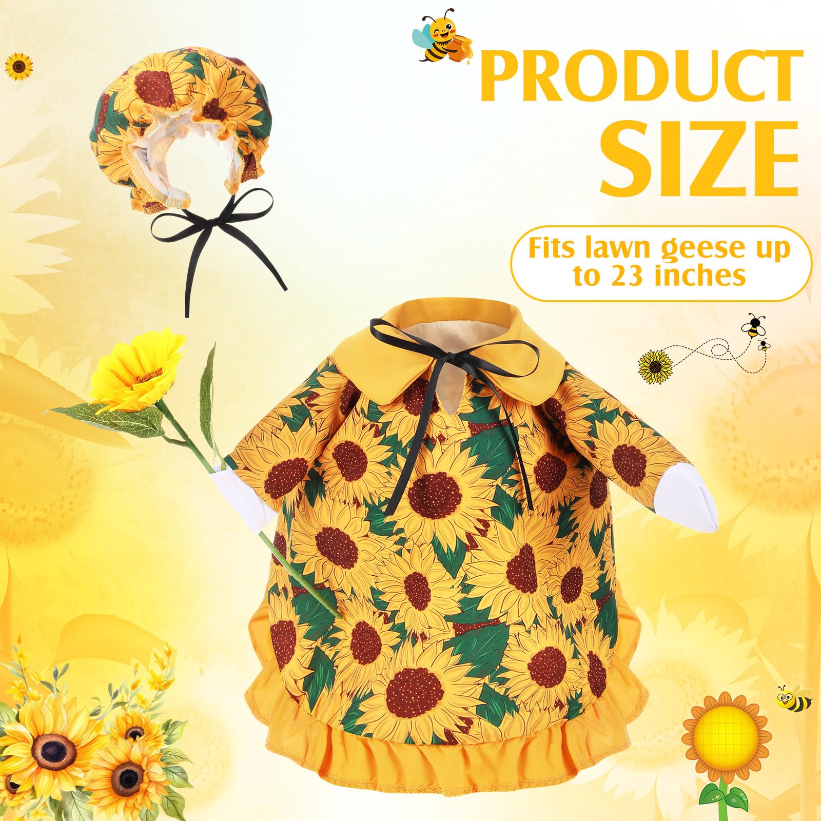 FuWeave sunflower pattern goose costume adds bright charm to spring porch scenes.