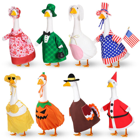 FuWeave Valentine goose outfit on a lawn goose adds bright color for seasonal curb appeal