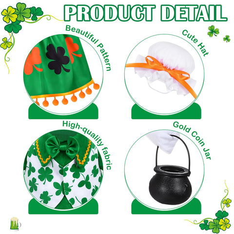 Vibrant green shamrocks highlight seasonal charm for outdoor statues.