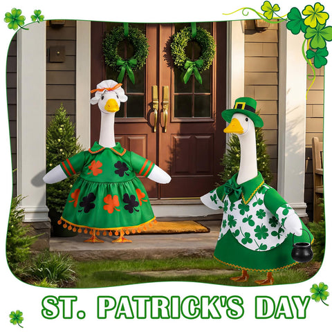 Green and black colors enhance St Patrick's Day ambiance in gardens.