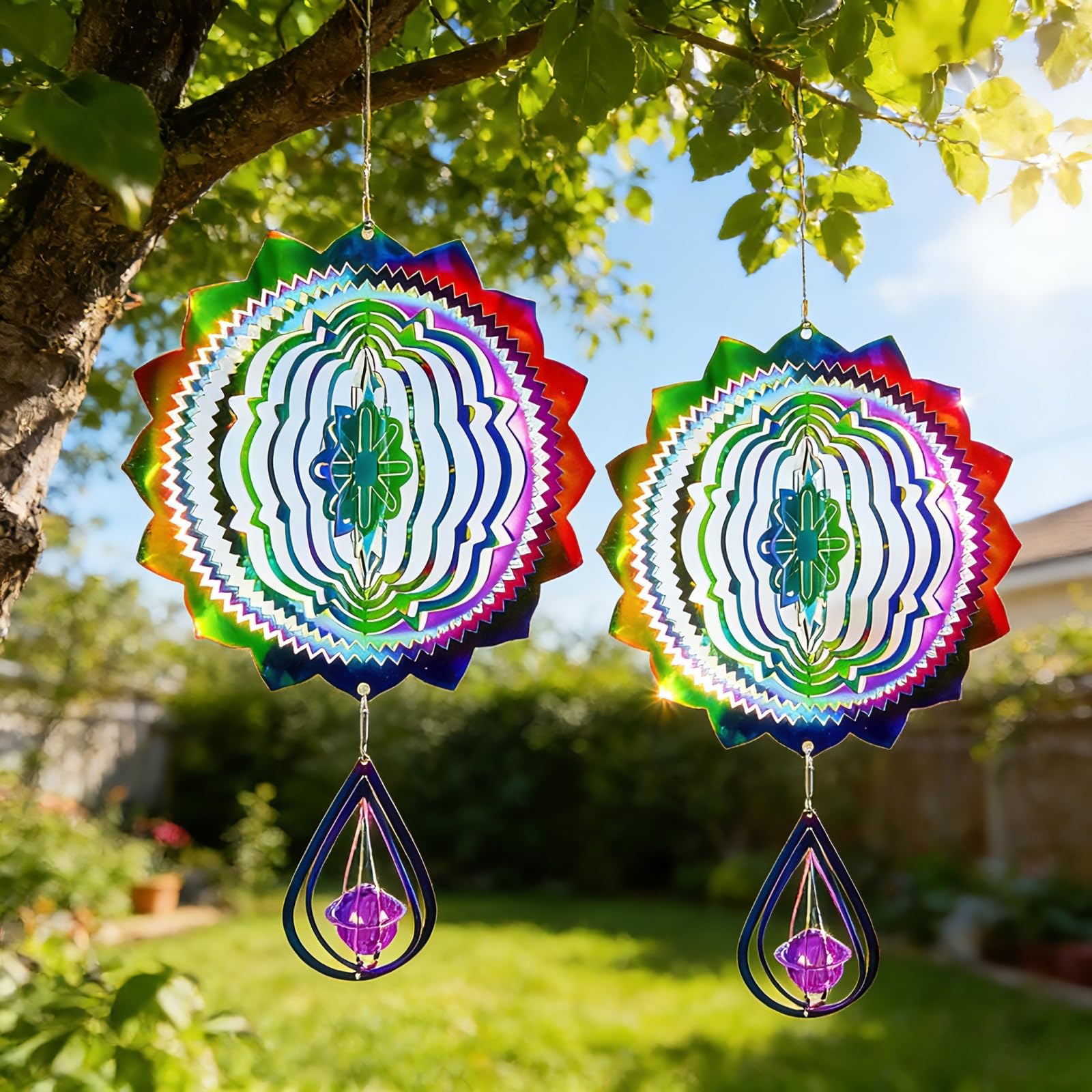 FuyeorTee rainbow wind spinner brings color to gardens