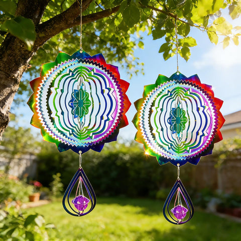 FuyeorTee rainbow wind spinner brings color to gardens