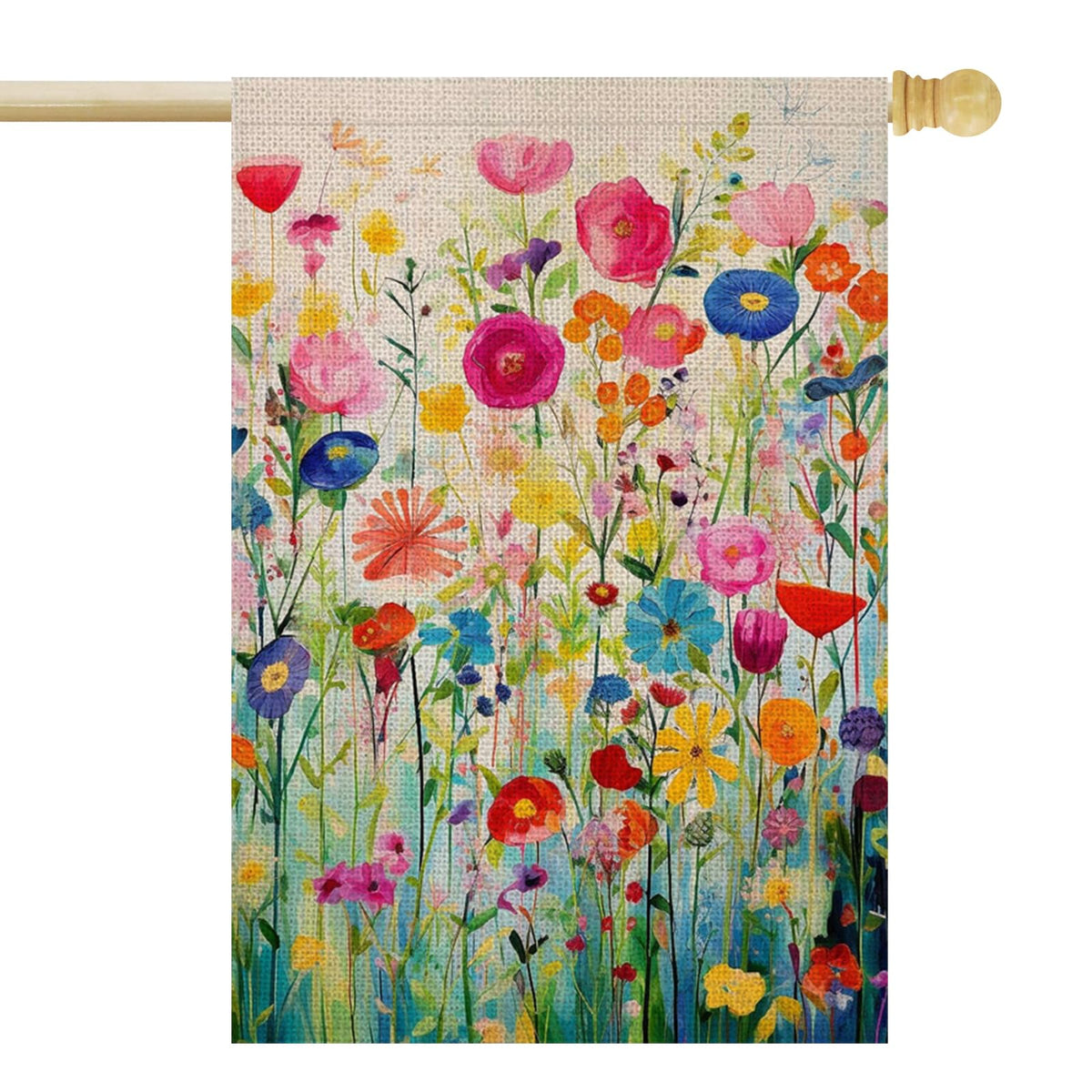 FUYUCHEN spring floral flag front view adds vibrant color to your garden.