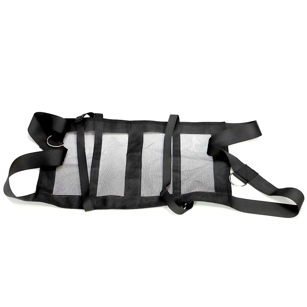 Fuziddn adjustable sling for sheep supporting a comfortable, secure fit for varied sizes