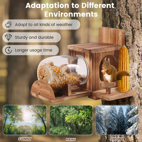 Fuzzipet Wood Squirrel Feeder has a smooth splinter-free wood surface.