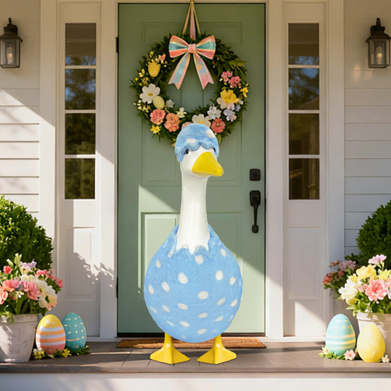 Fuzzivator Easter eggs design goose costume creates festive ambiance