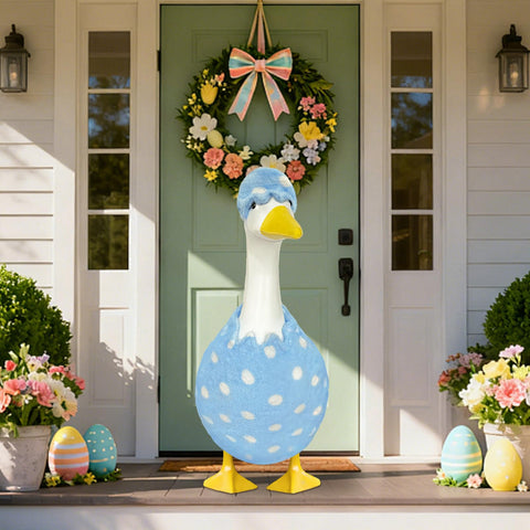 Fuzzivator Easter eggs design goose costume creates festive ambiance