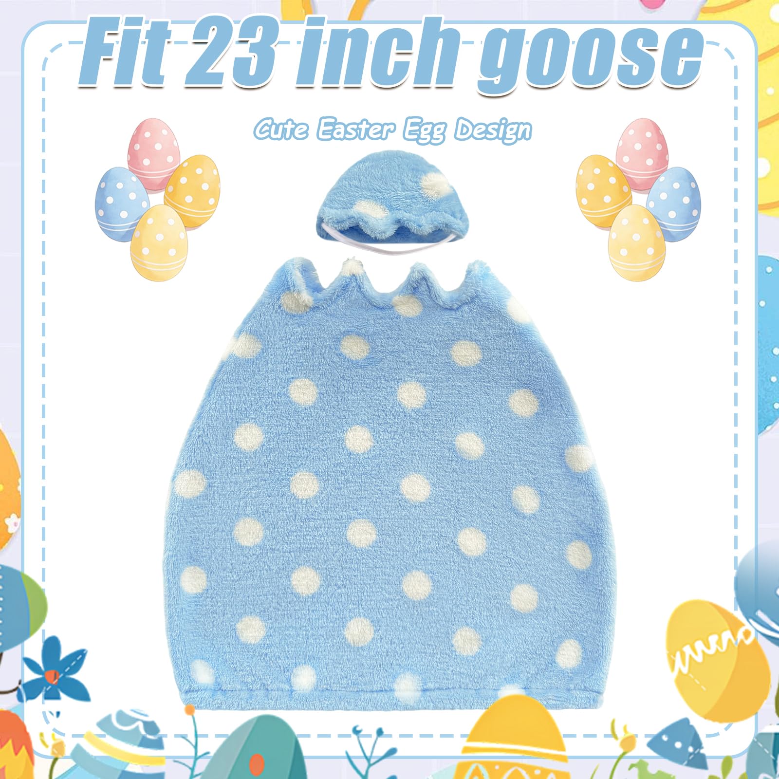 Fuzzivator velvet goose costume in multicolor for garden display