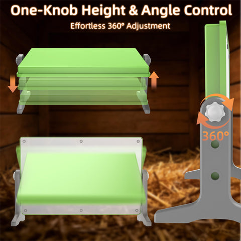 Fuzzy Bird brooder with adjustable thermostat, side view shows precise temperature control.