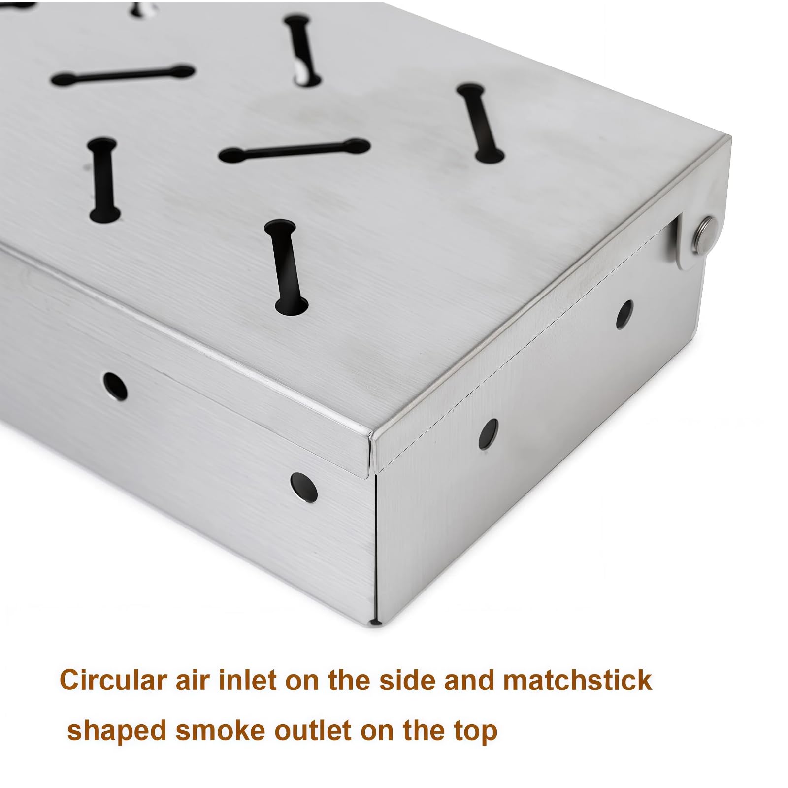 Fving smoker box helps smoke cheese with aromatic wood notes.