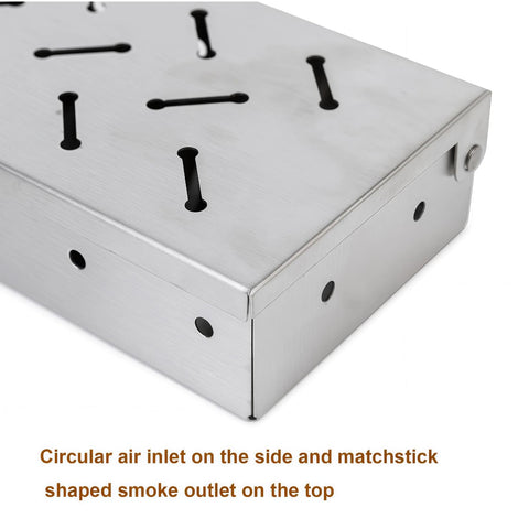 Fving smoker box helps smoke cheese with aromatic wood notes.