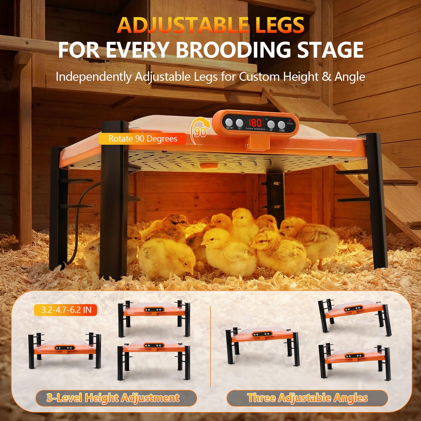 Energy-efficient 150W brooder plate suitable for various small animals