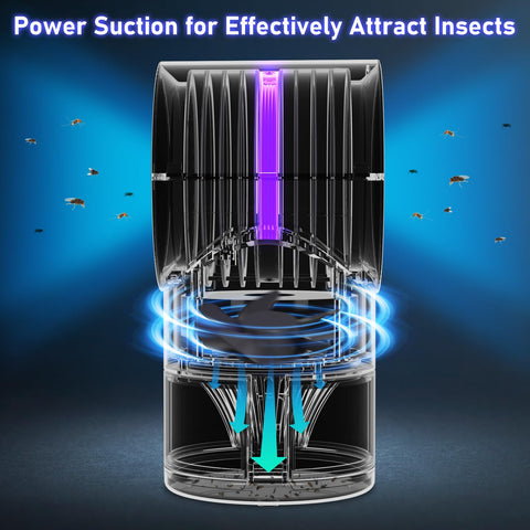 FVOAI indoor bug-light trap attracting flying insects in a living space.