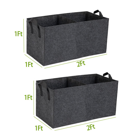 FVOTNW 2-grid fabric grow bag compartments for organized planting.