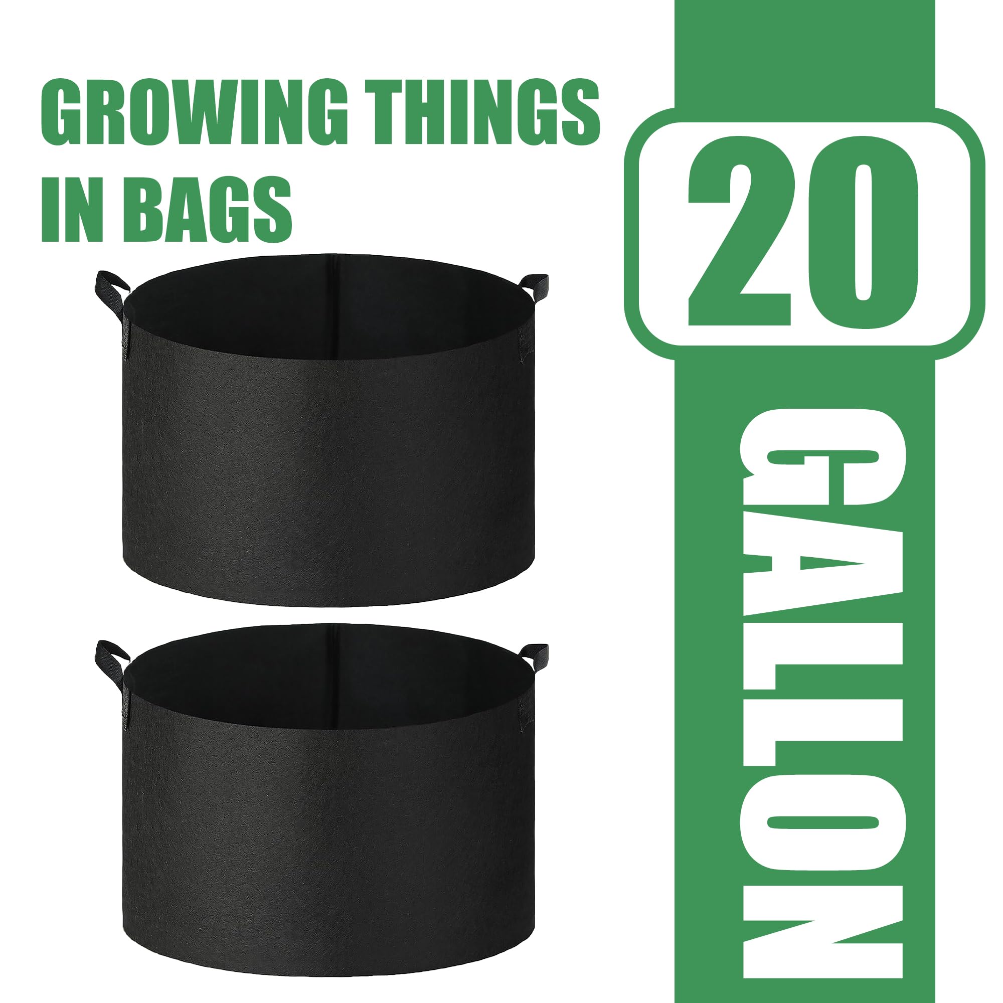 FVOTNW 300g thickened nonwoven grow bag with sturdy bottom stitching.