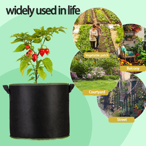FVOTNW grow bags outdoors, ideal for seasonal plant reshuffling.