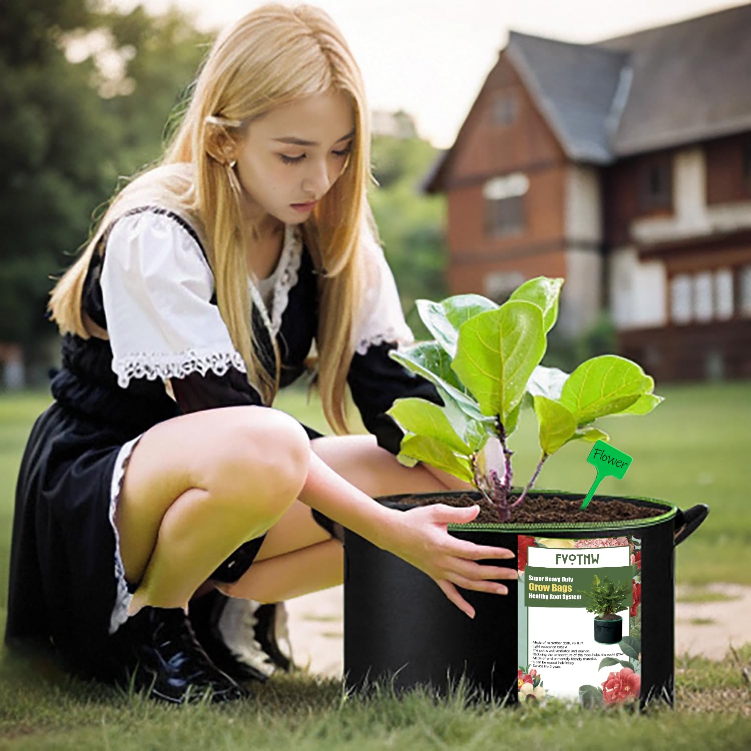 FVOTNW durable grow bags, BPA-free and long-lasting for repeated use.