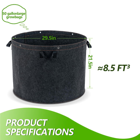 FVOTNW grow bag showing reinforced handles for easy repositioning