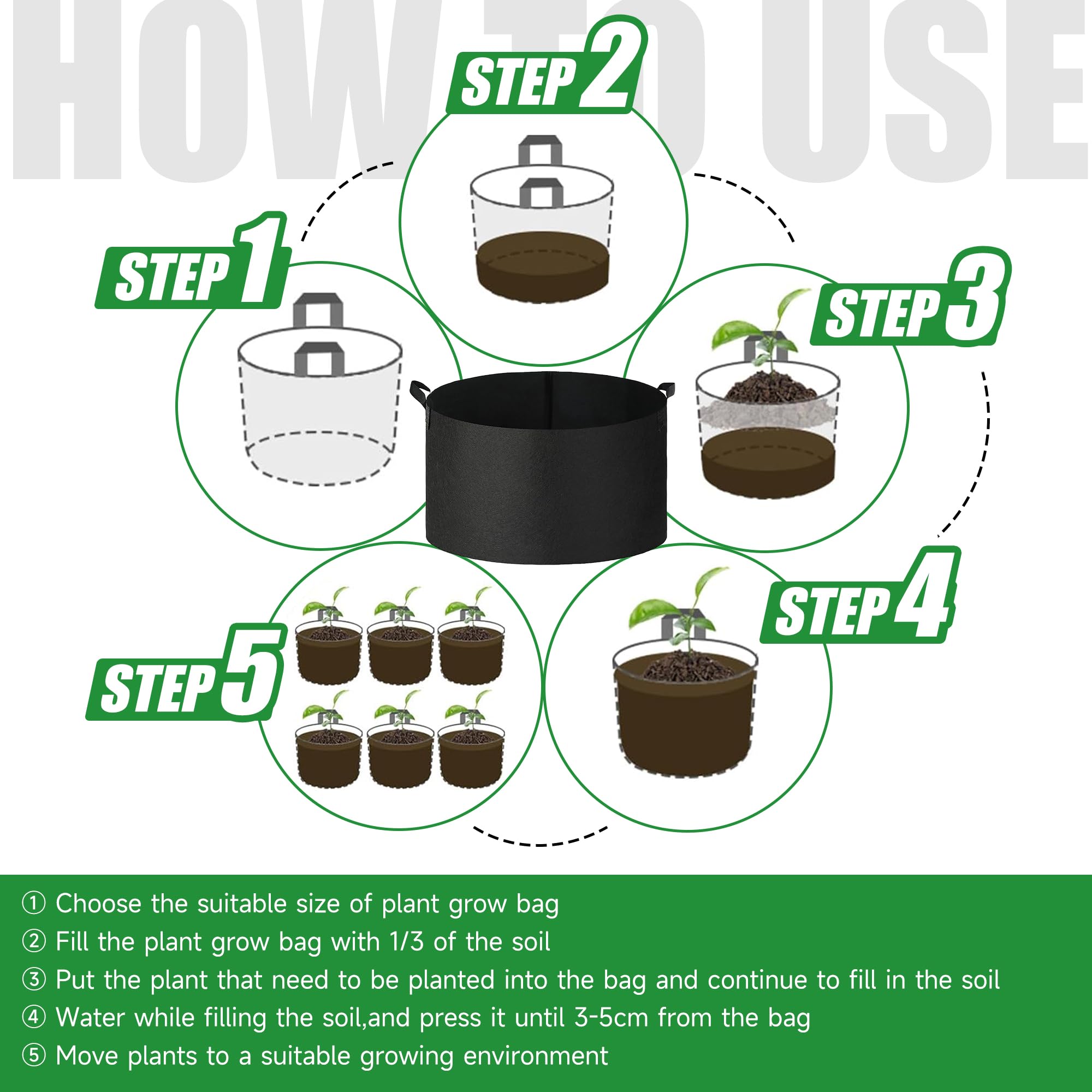 FVOTNW 30gal bag suitable for carrots, potatoes, tomatoes, and more
