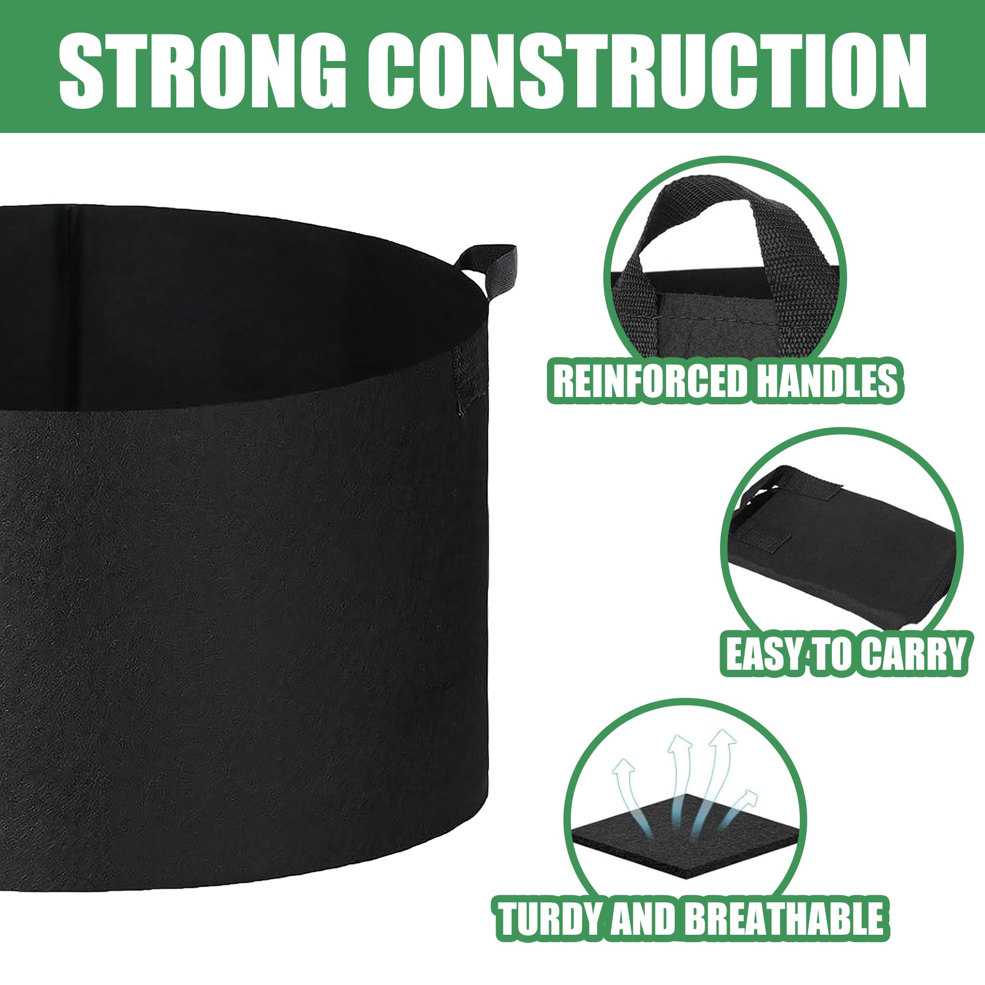 FVOTNW reusable grow bag folds flat for compact storage.