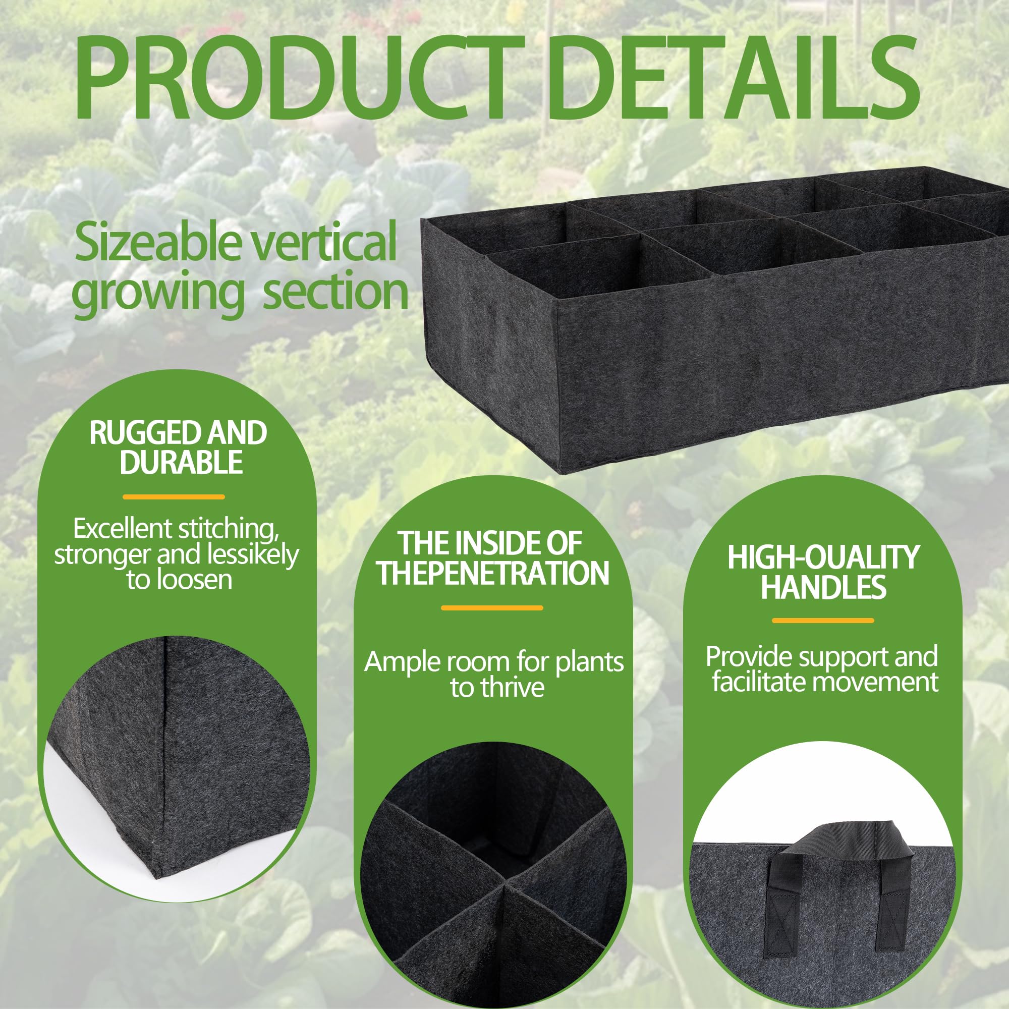 FVOTNW square fabric raised bed demonstrates excellent drainage.