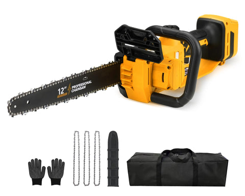 FXAFXA brushless electric chainsaw with a 12-inch bar for fast pruning