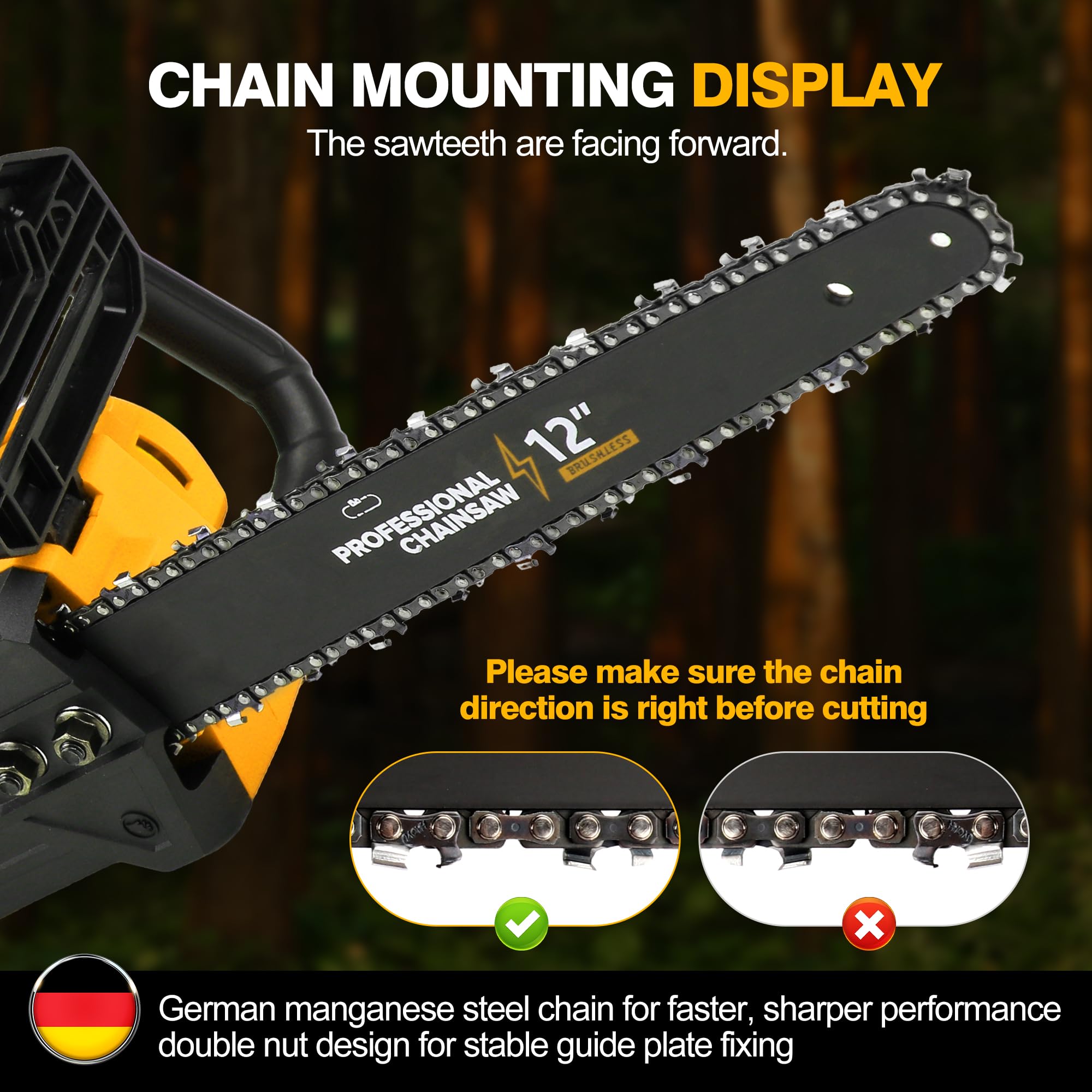 FXAFXA tool-free chain tension dial simplifies maintenance