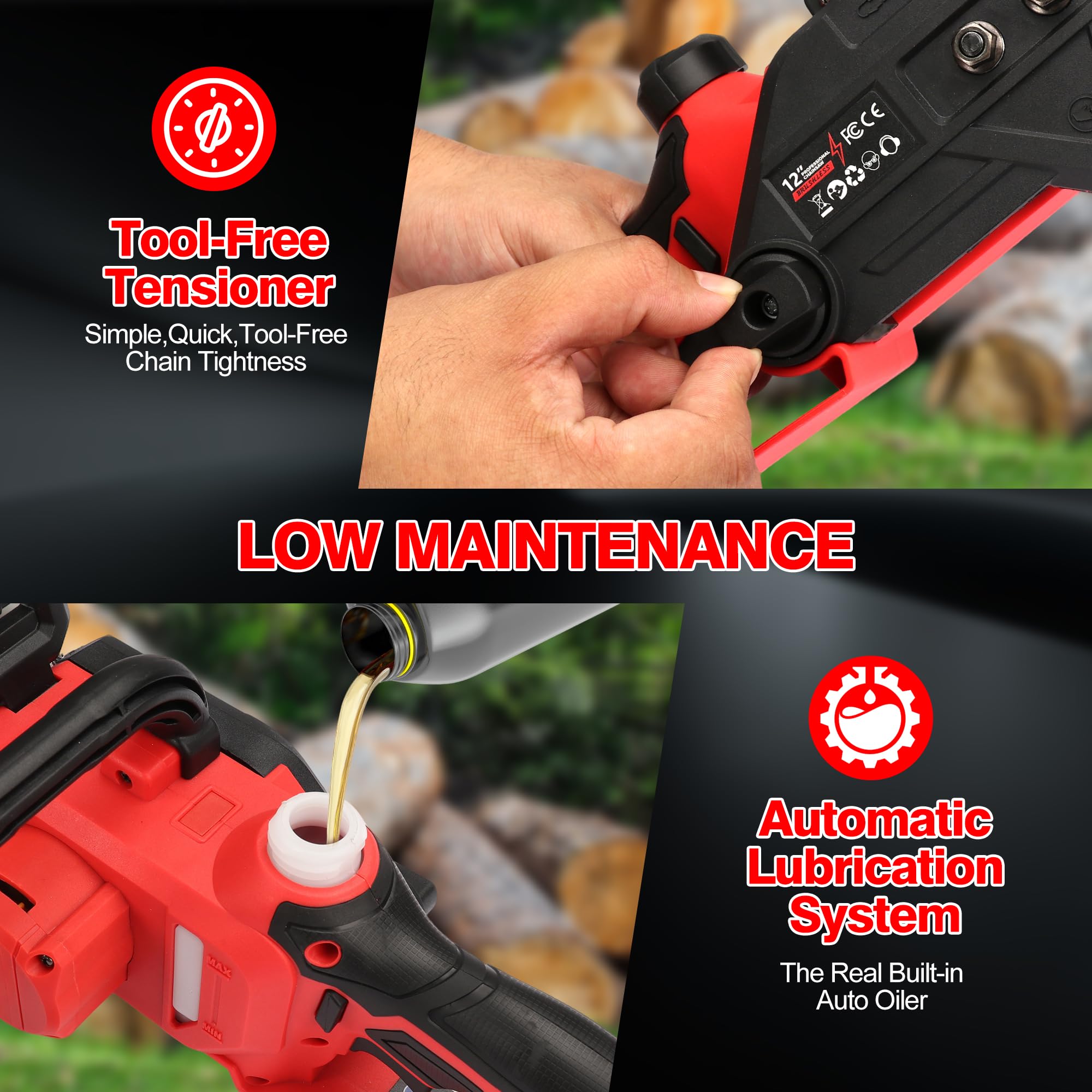 FXAFXA 13mps chain speed enables swift cuts through branches and wood.