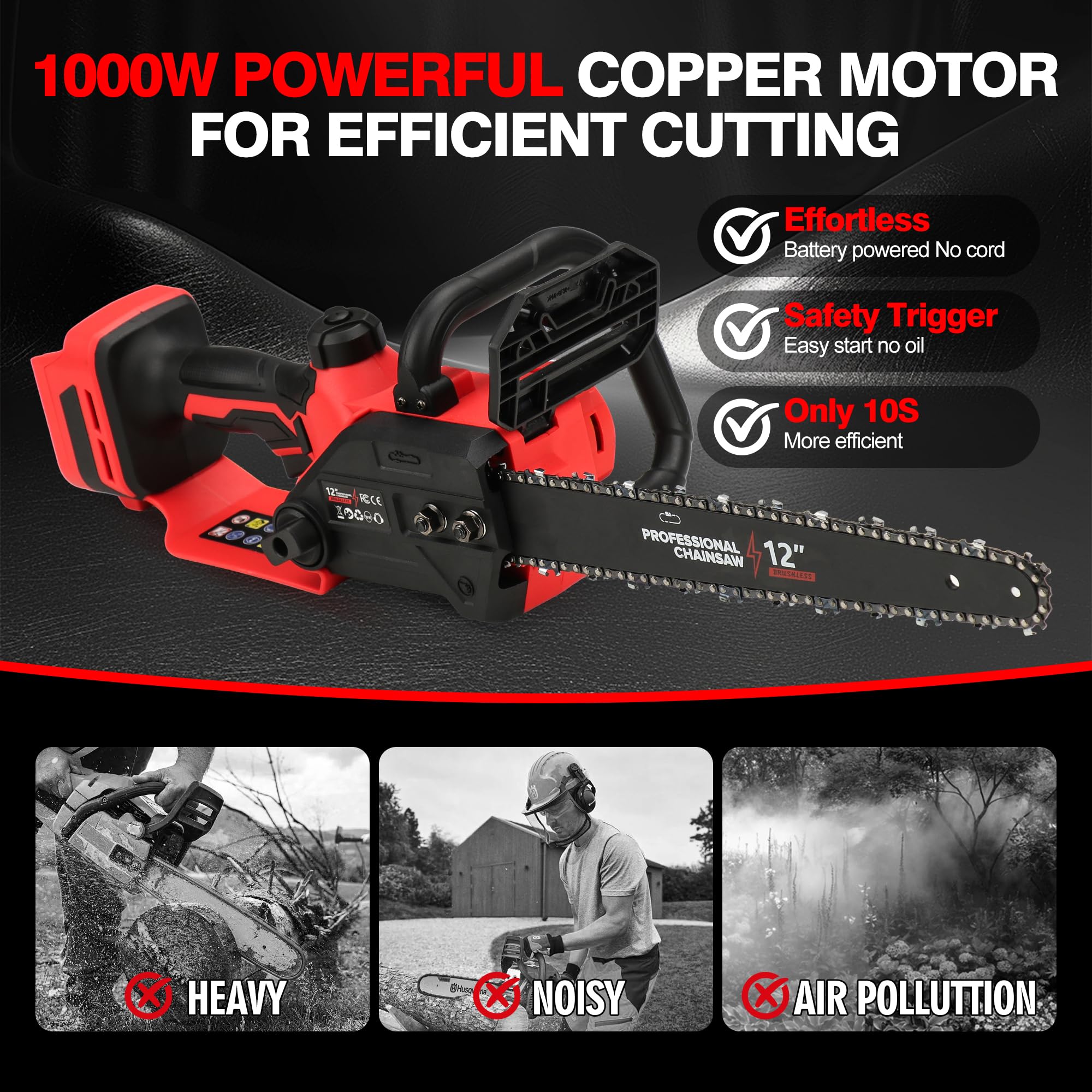FXAFXA automatic oiler system with copper pump maintains chain lubrication during use.