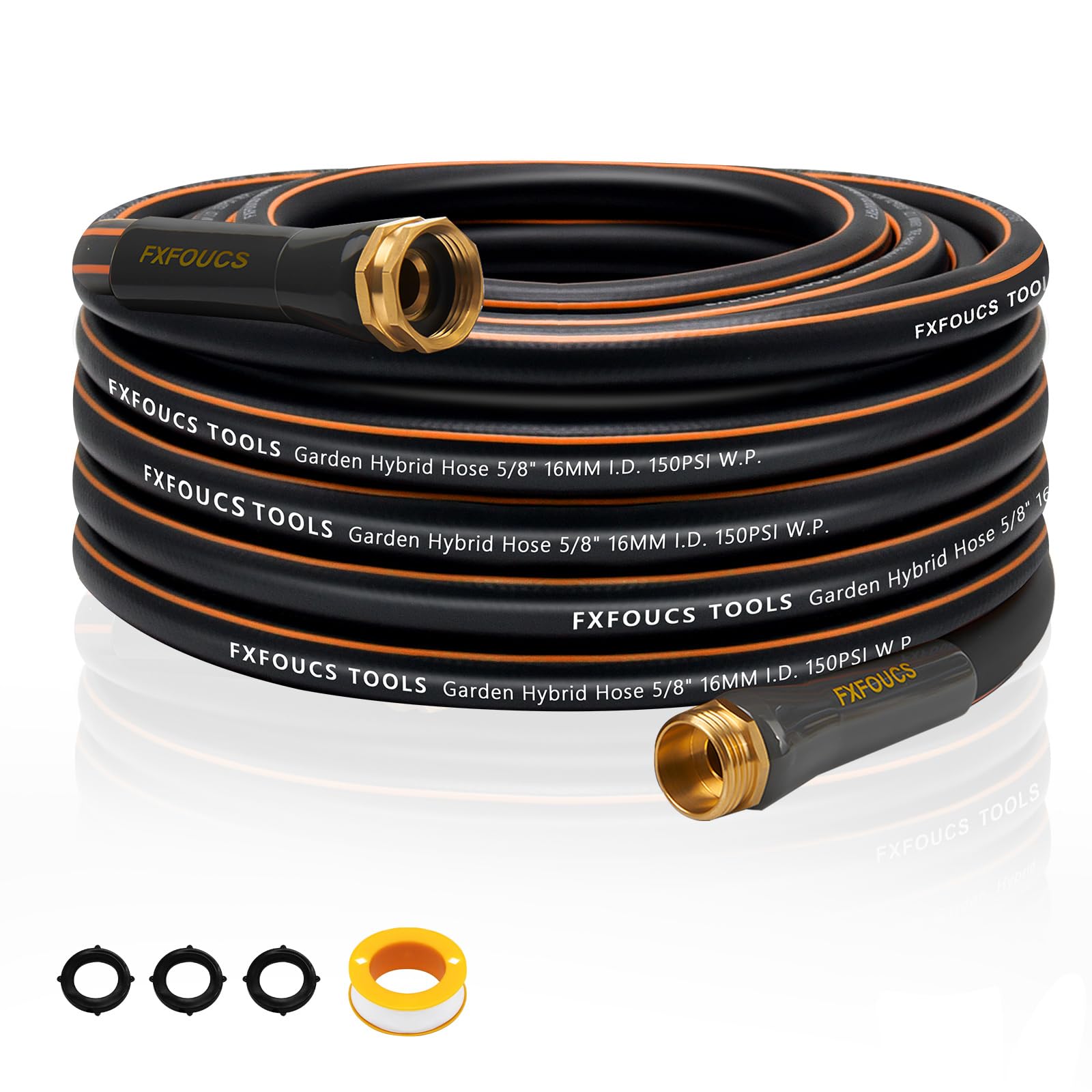 FXFOUCS heavy-duty garden hose offering flexible reach for distant plants and outdoor washing