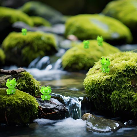 FXMHEHBB small green frogs for dollhouse scenes