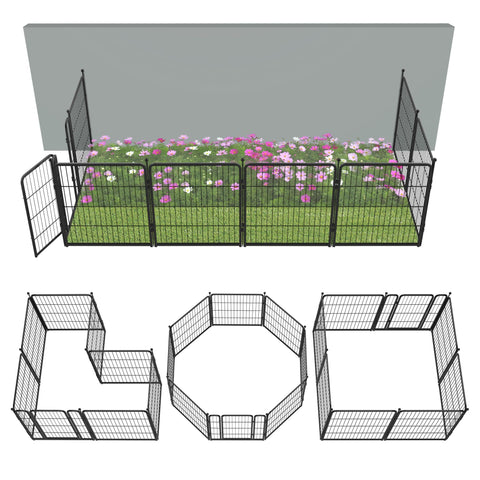 FXW Garden Fence 32in panel front view shows sturdy metal construction for pet safety.