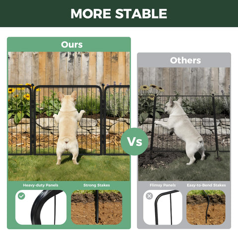 FXW heavy-duty metal fence provides durable pet containment in a sleek black finish.