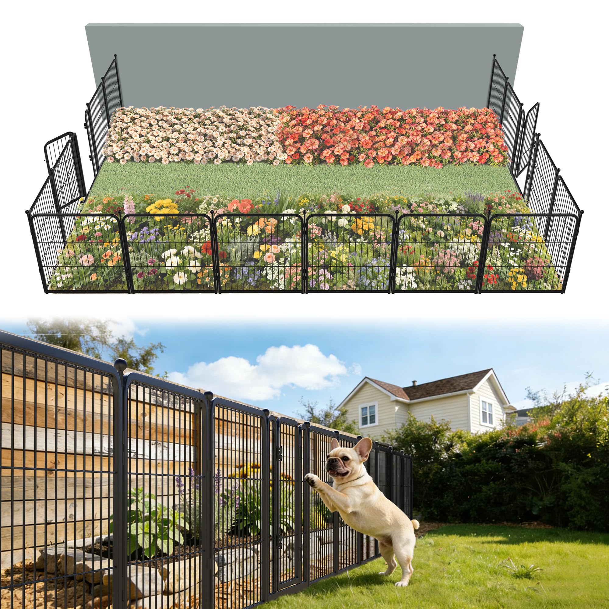 FXW garden fence 24-inch height keeps pets safely contained outdoors.