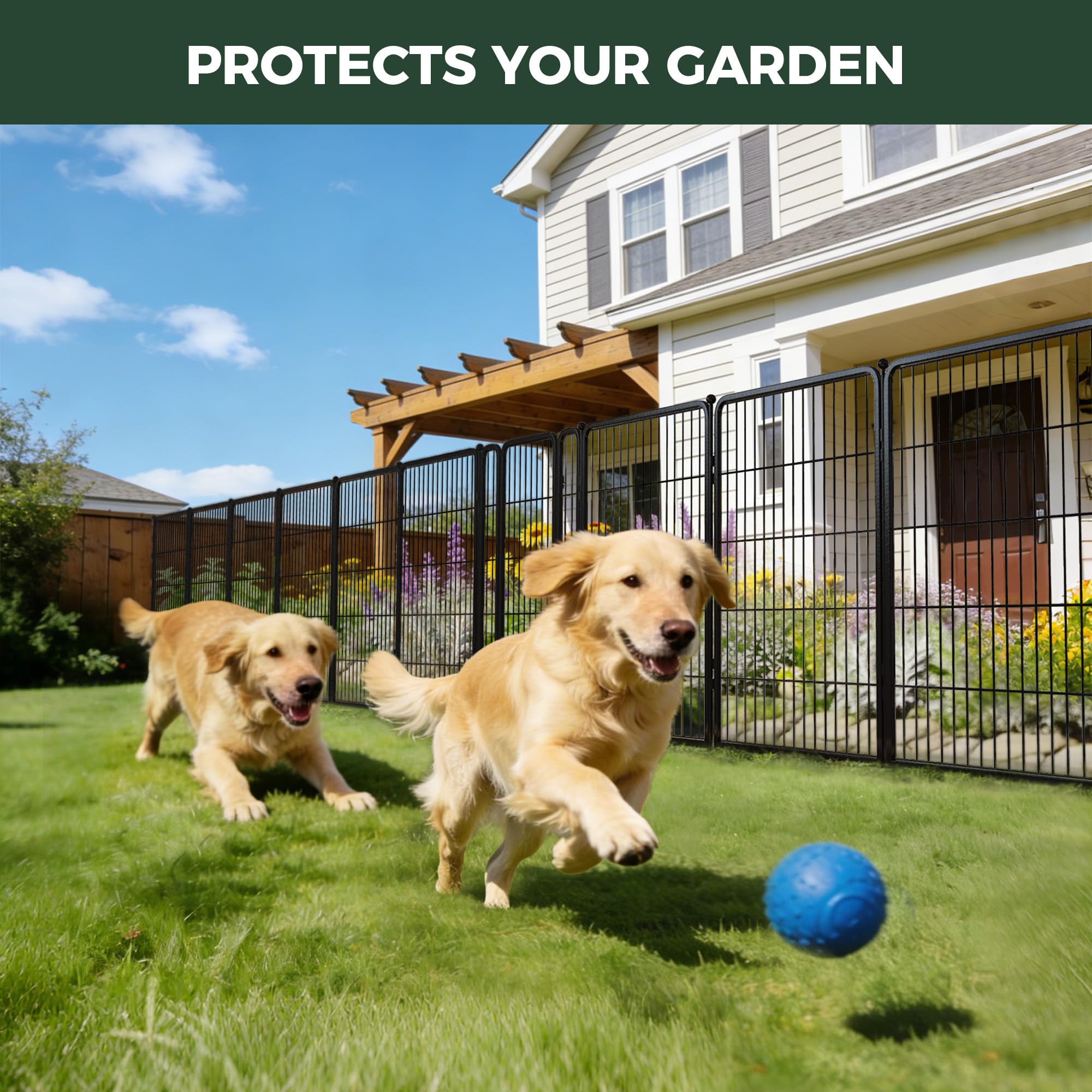 FXW metal stakes with ball tips ensure pet-safe ground anchoring
