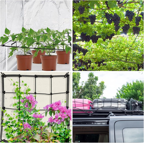 Fxweonder heavy-duty trellis net supports flowers fruits and vegetables.