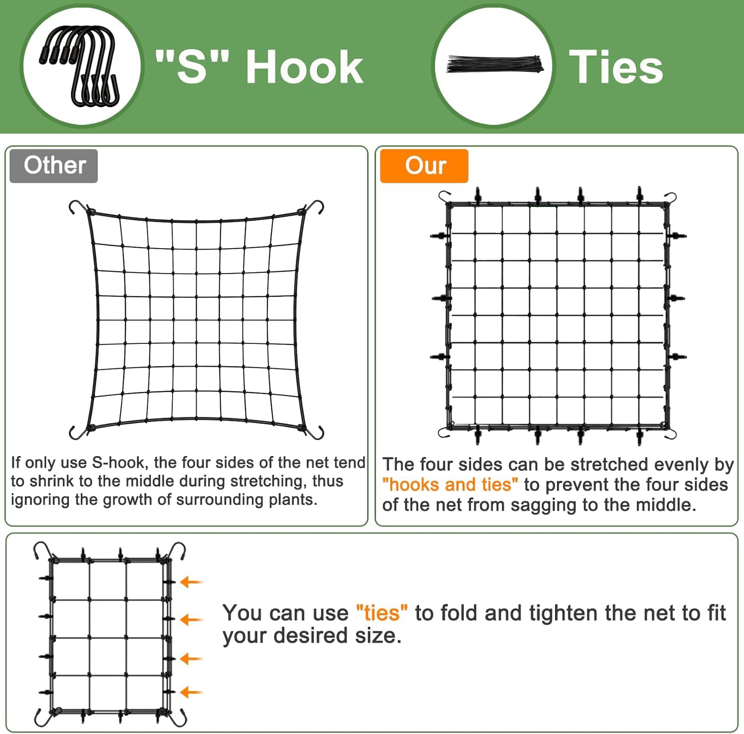 Fxweonder S-hooks 22mm rustproof hardware provides reliable hold.