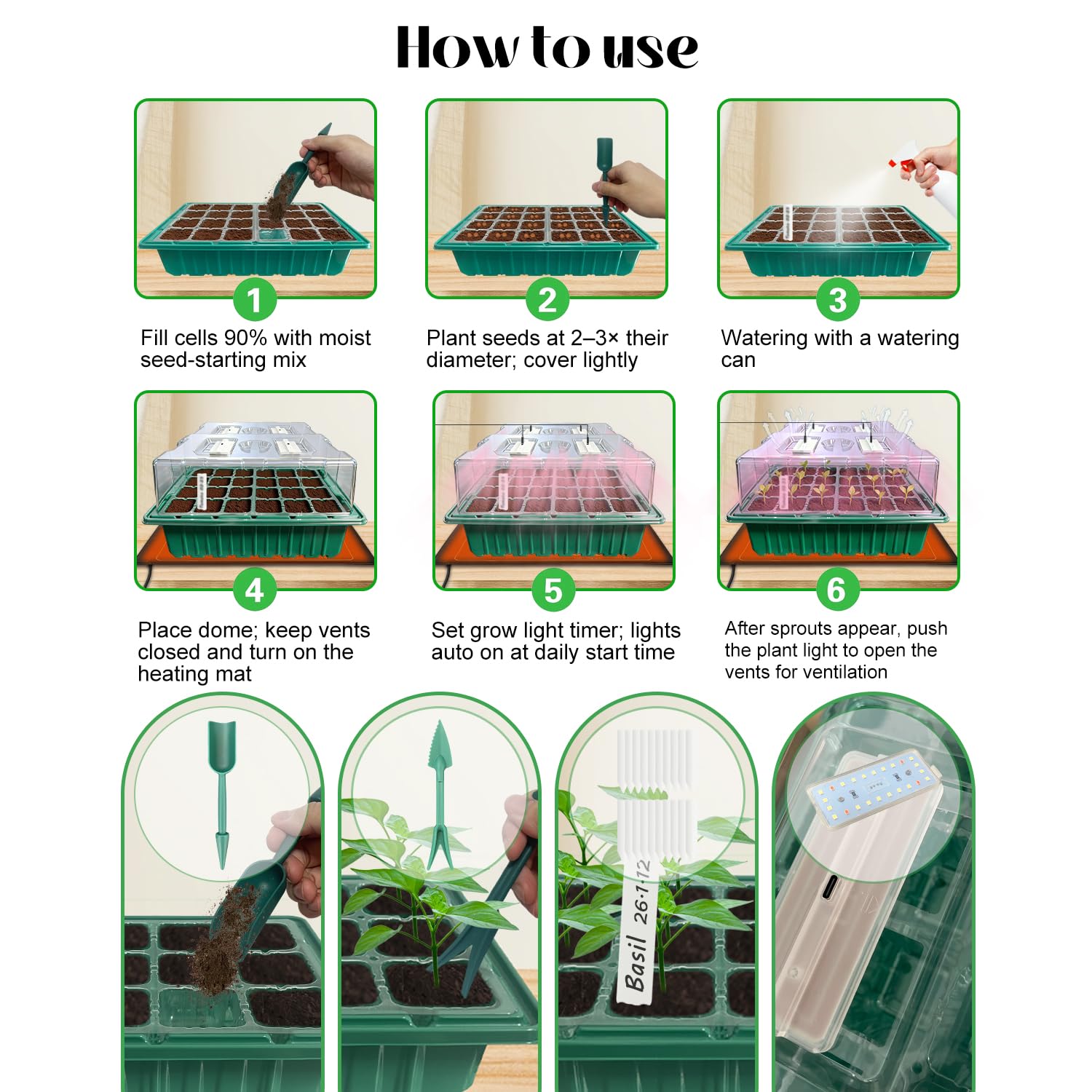 FYLXURO 48-cell trays offer ample root space for seedlings