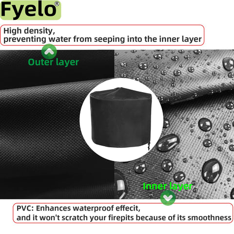 Fyelo PVC inner layer prevents scratches on the fire pit when covering.