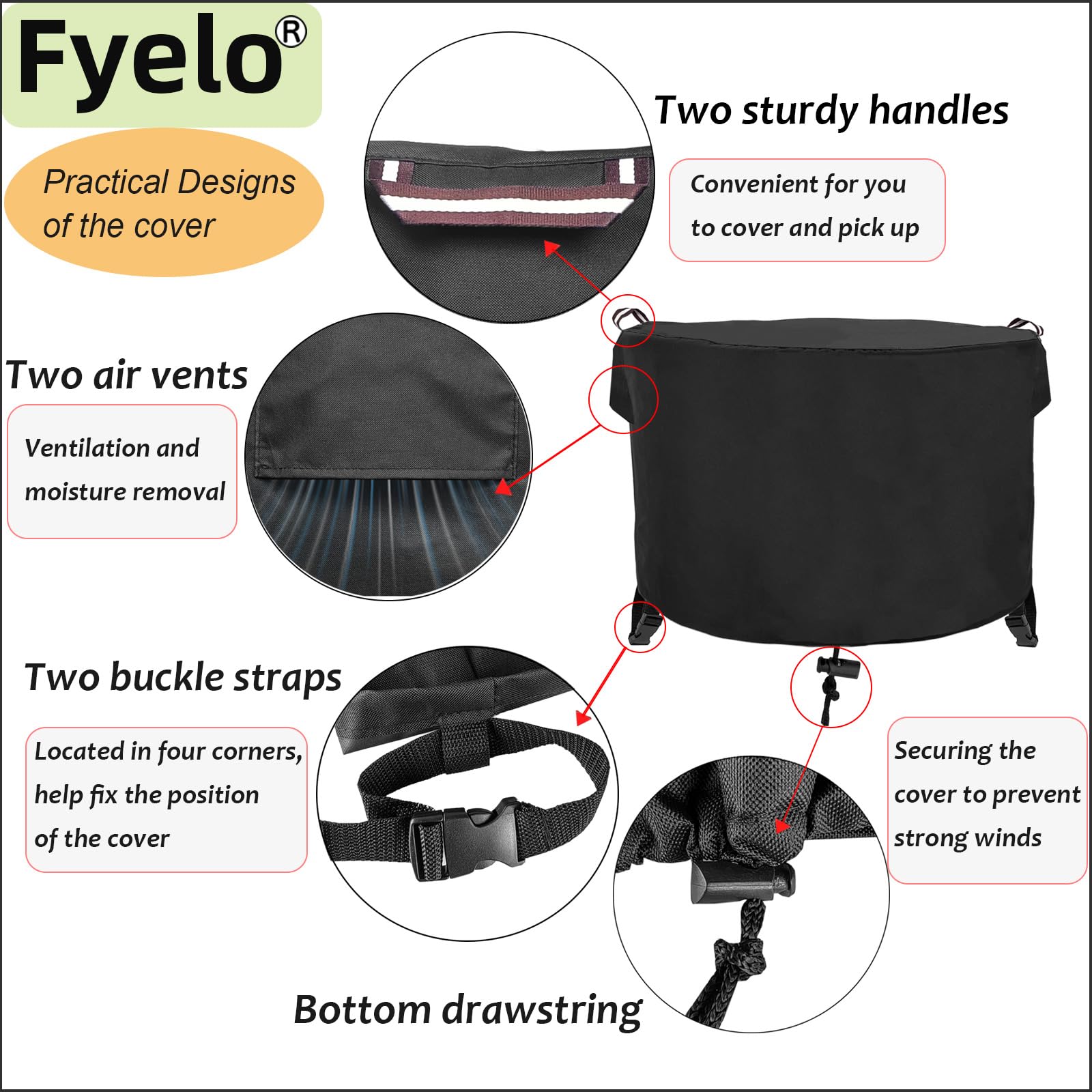 Fyelo 600D fabric is UV resistant and fade resistant for long-lasting color