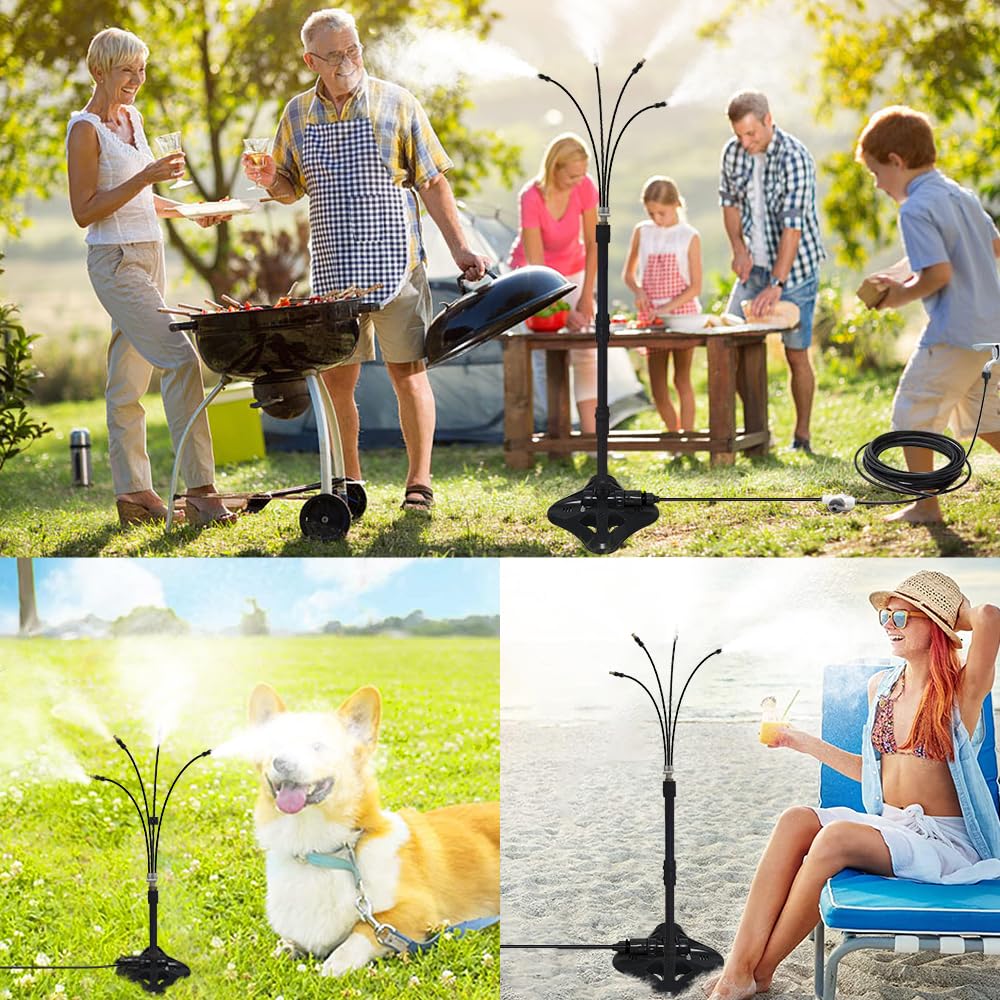 FYHERBS UR Forest misting near pool creates a breezy poolside environment