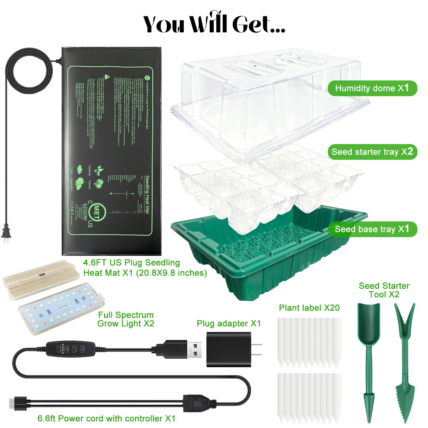 FYLXURO all-in-one indoor greenhouse setup for seed starting