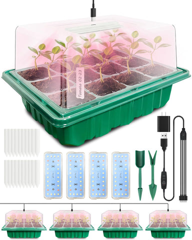 FYLXURO seed starter tray with grow lights supports indoor germination