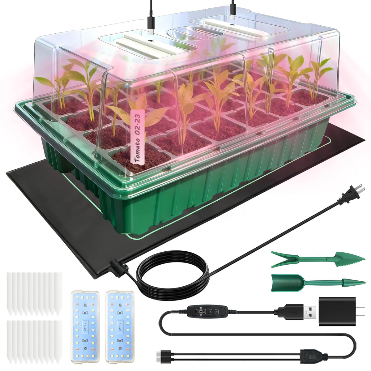 FYLXURO seed starter tray with grow light enables even indoor germination