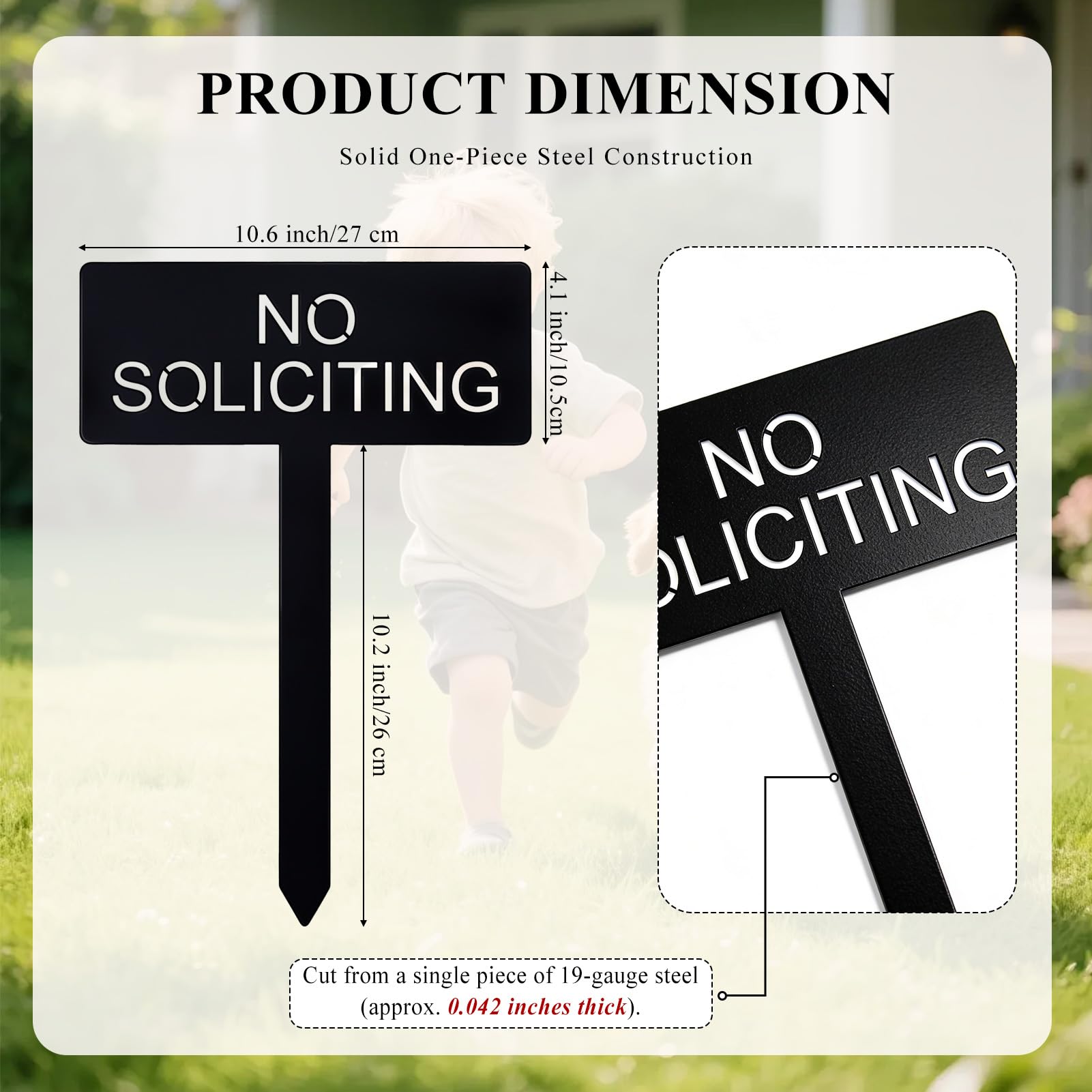 Fynleka metal sign in planter demonstrates simple porch setup.