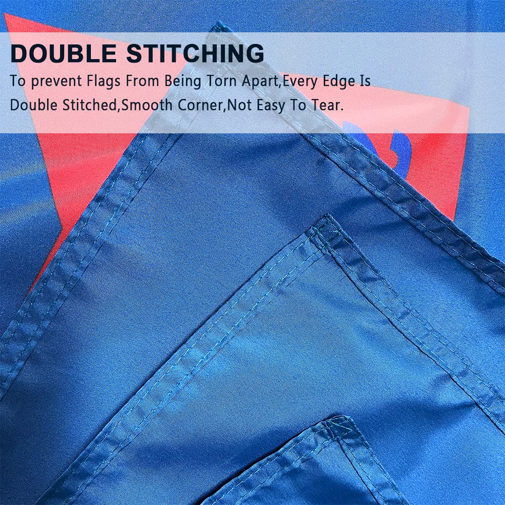 Double stitched seam detail on the Fyon SeaBees flag for durability