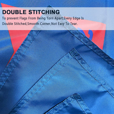 Double stitched seam detail on the Fyon SeaBees flag for durability