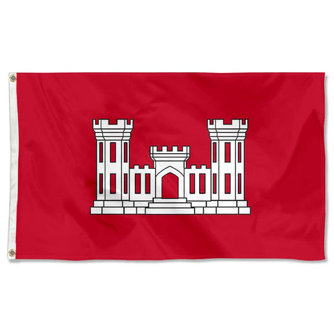 Fyon US Army Engineers Flag front view, durable 3x5ft banner for indoor or outdoor display.